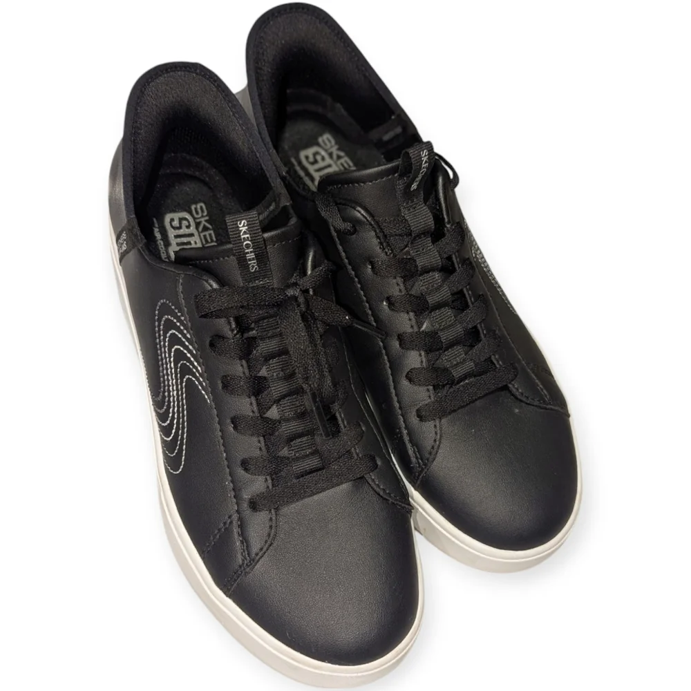 Skechers Eden LX-Royal Stride Slip-Ins Black White Women Casual Shoes size 9